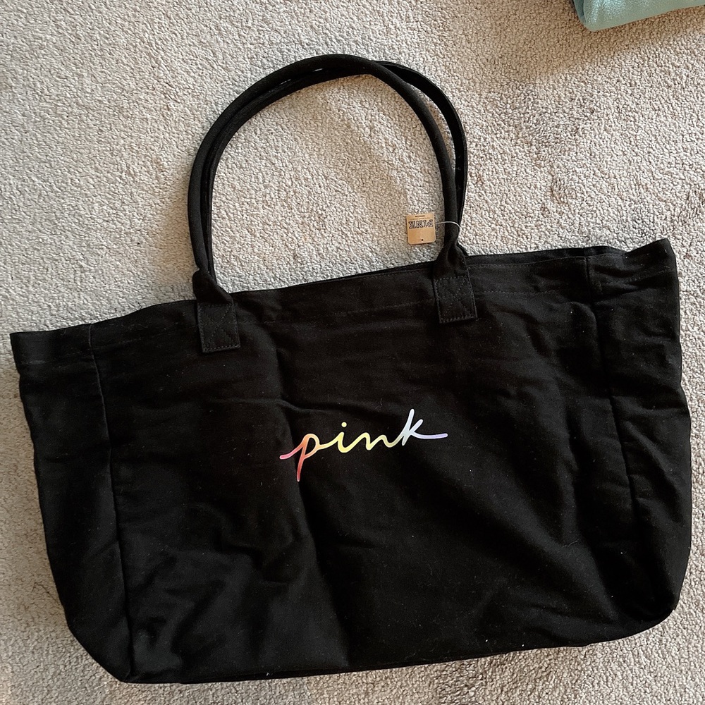 Pink Victoria’s Secret canvas tote bag